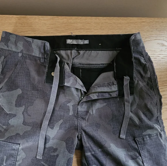 prAna Sky Canyon Jogger Pants Women’s 8 Gray Camo Zip Pockets Hiking - Picture 6 of 16